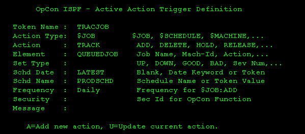 Action trigger definition