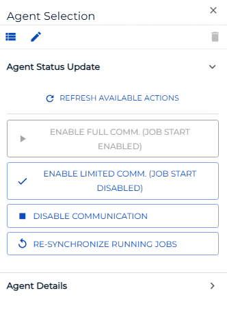 Agent Status Update Panel
