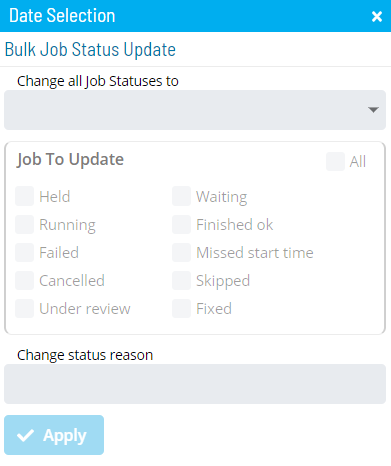 Bulk Job Status Update at Date Level