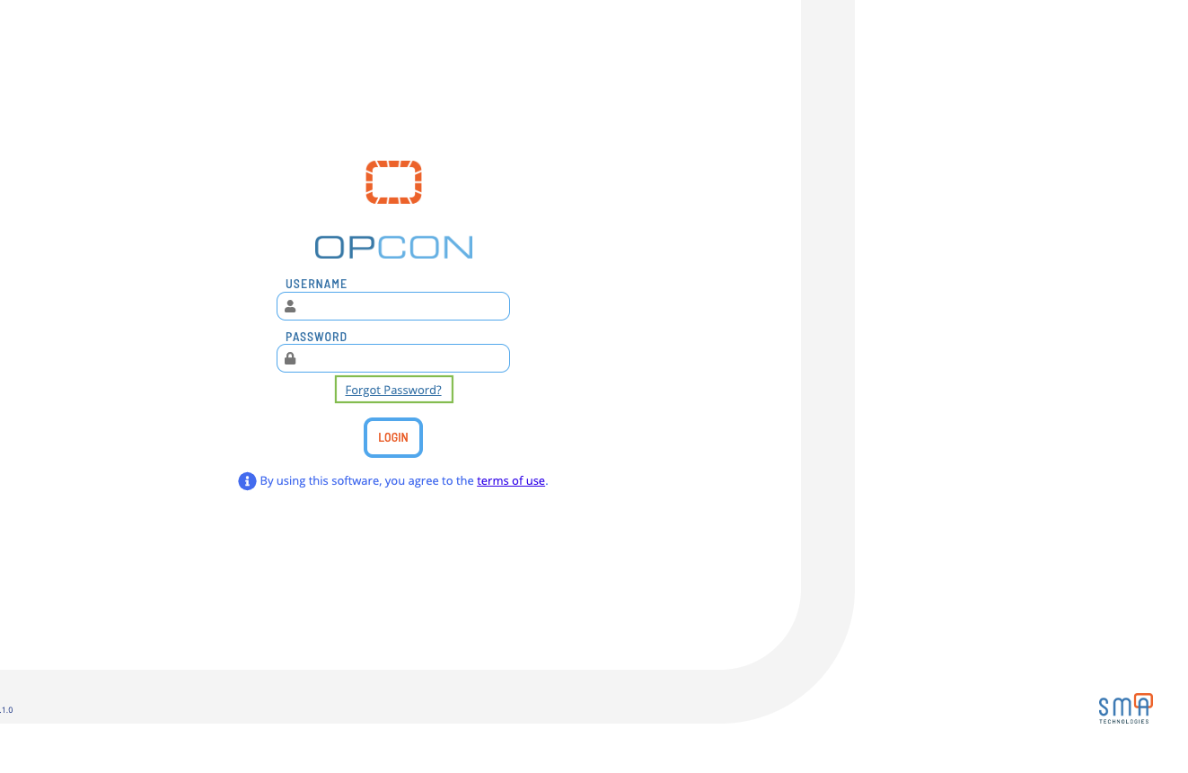 Solution Manager Login Screen with Forgot Password Link