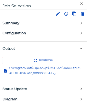 Job Output Button in Operations