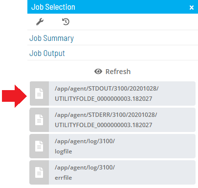 Job Output Button in Operations