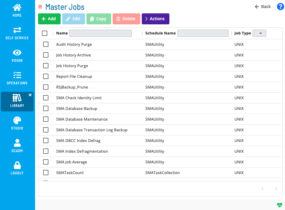 Managing master jobs