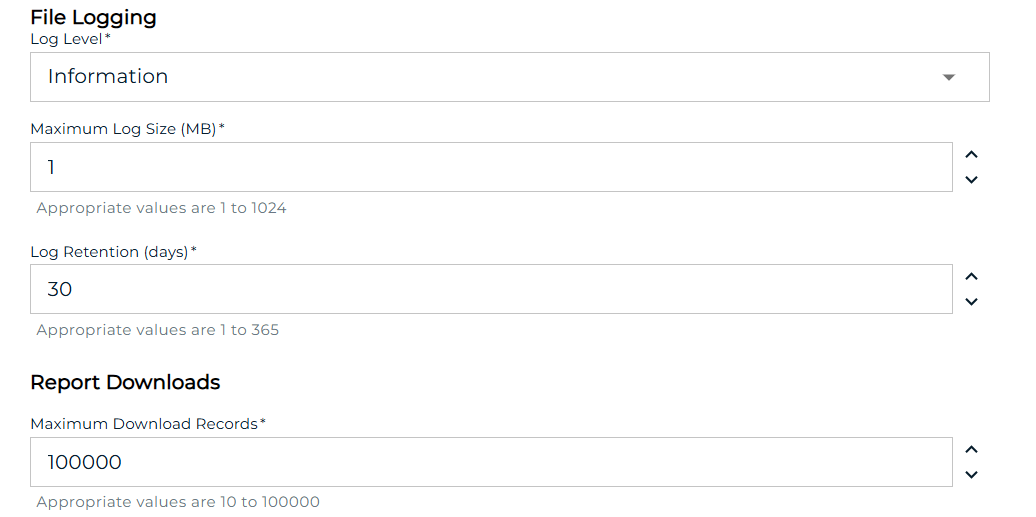 Reports Settings Tab 2