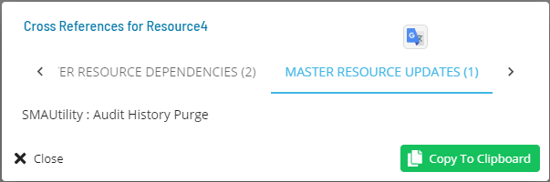 Resource CrossReferences