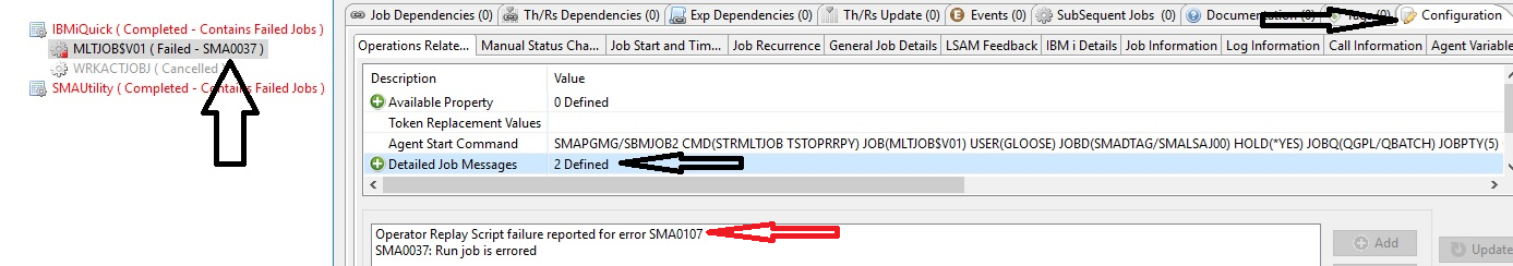 Error messages from STROPRRPY via STRMLTJOB