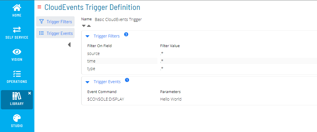 Sample CloudEvents Trigger Definition