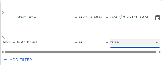 A screen showing how to open the filter panel