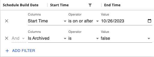 A screen showing how to open the filter panel