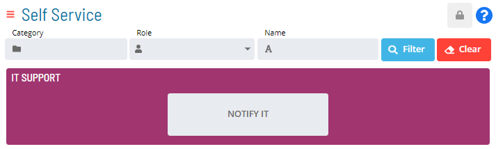 User Mode Self Service Screen Display