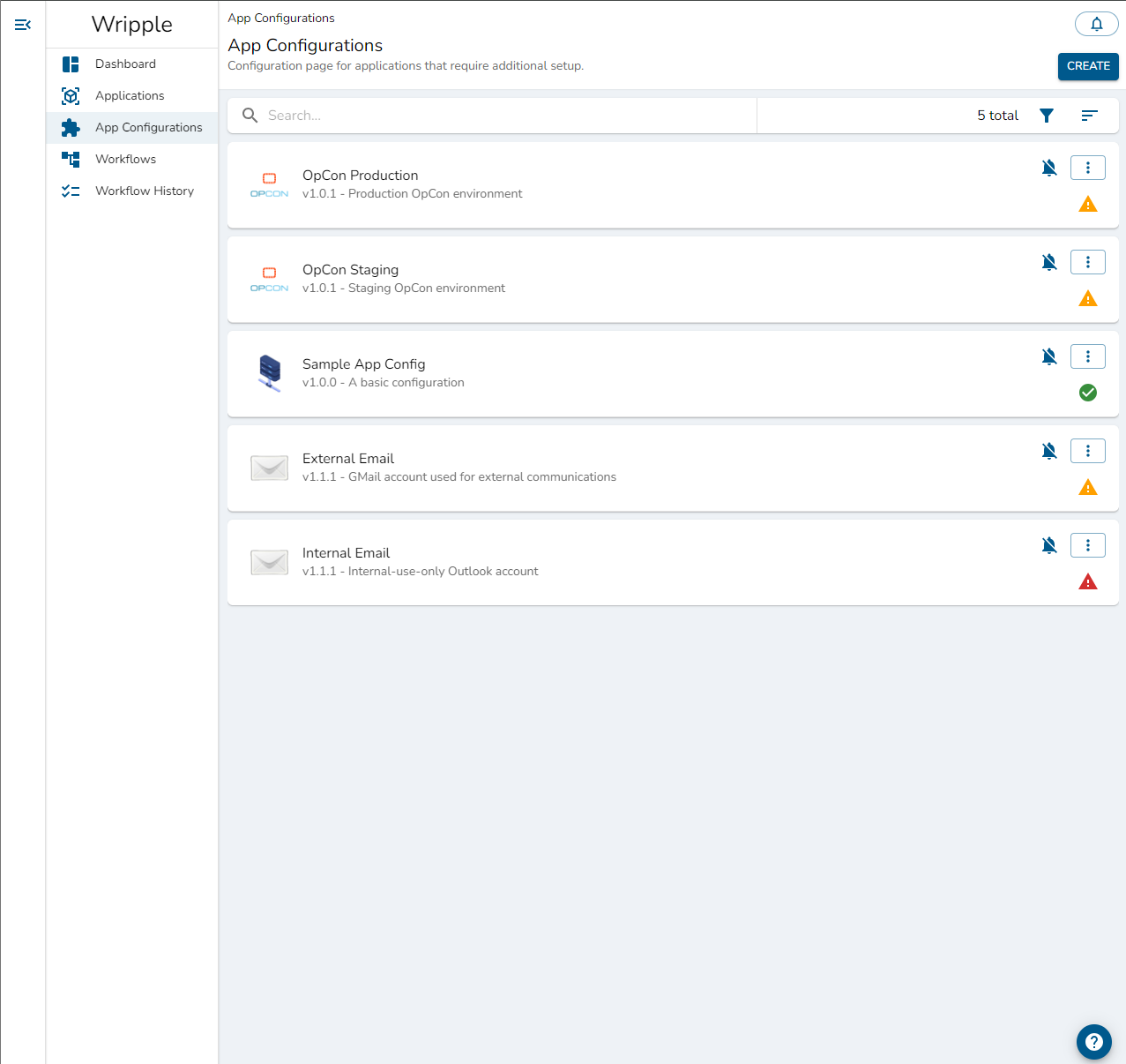 App Configurations Screen