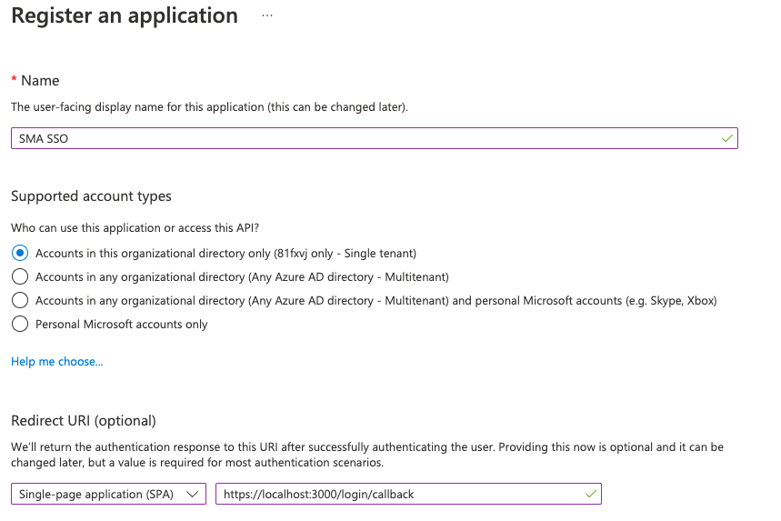 Azure- Register Application