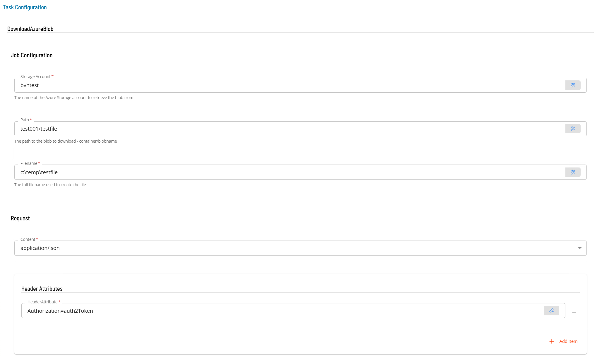 Defining a DownloadBlobStorage Master Job