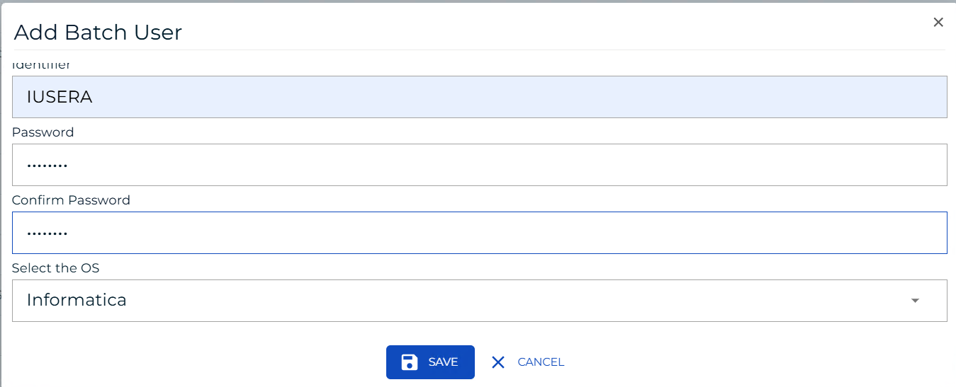 Defining a Batch User