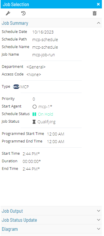 Job Summary Tab in Operations