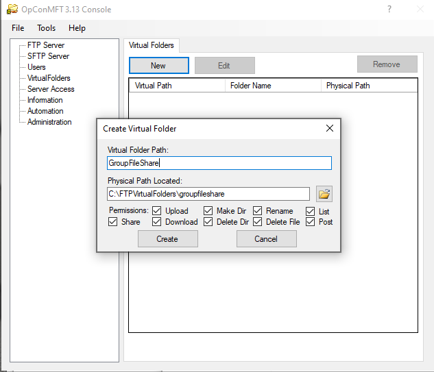 Creating Virtual Folders