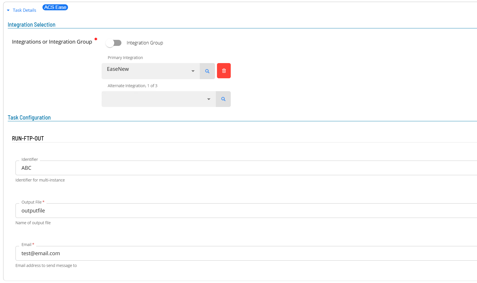 Defining a RUN-FTP-OUT Master Job