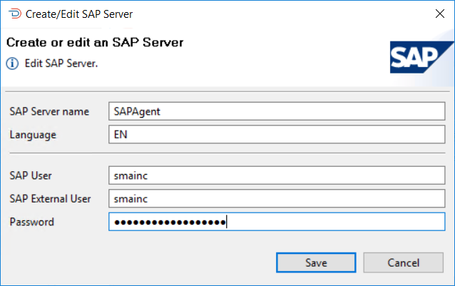 Create or Edit an SAP Server Image