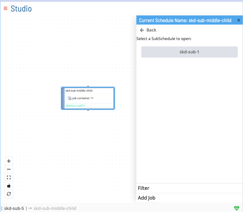 Studio View Container Job Subschedule